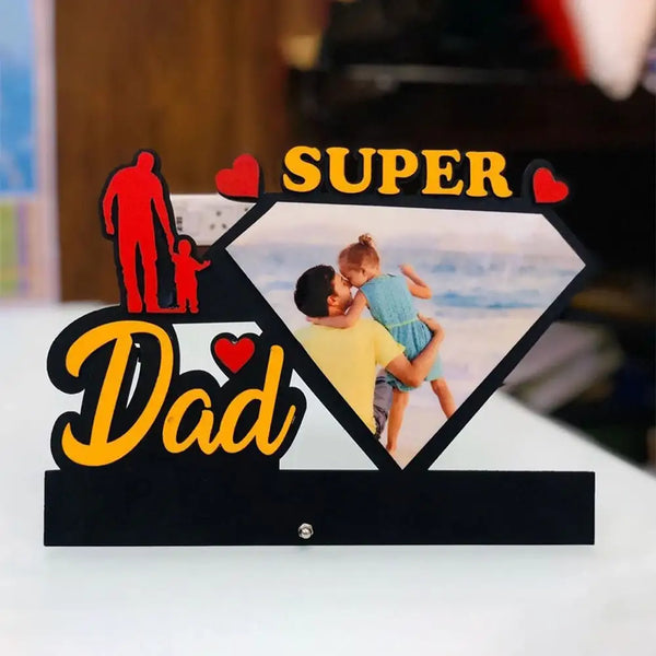 Personalized Super Dad Fathers Day Photo Frame